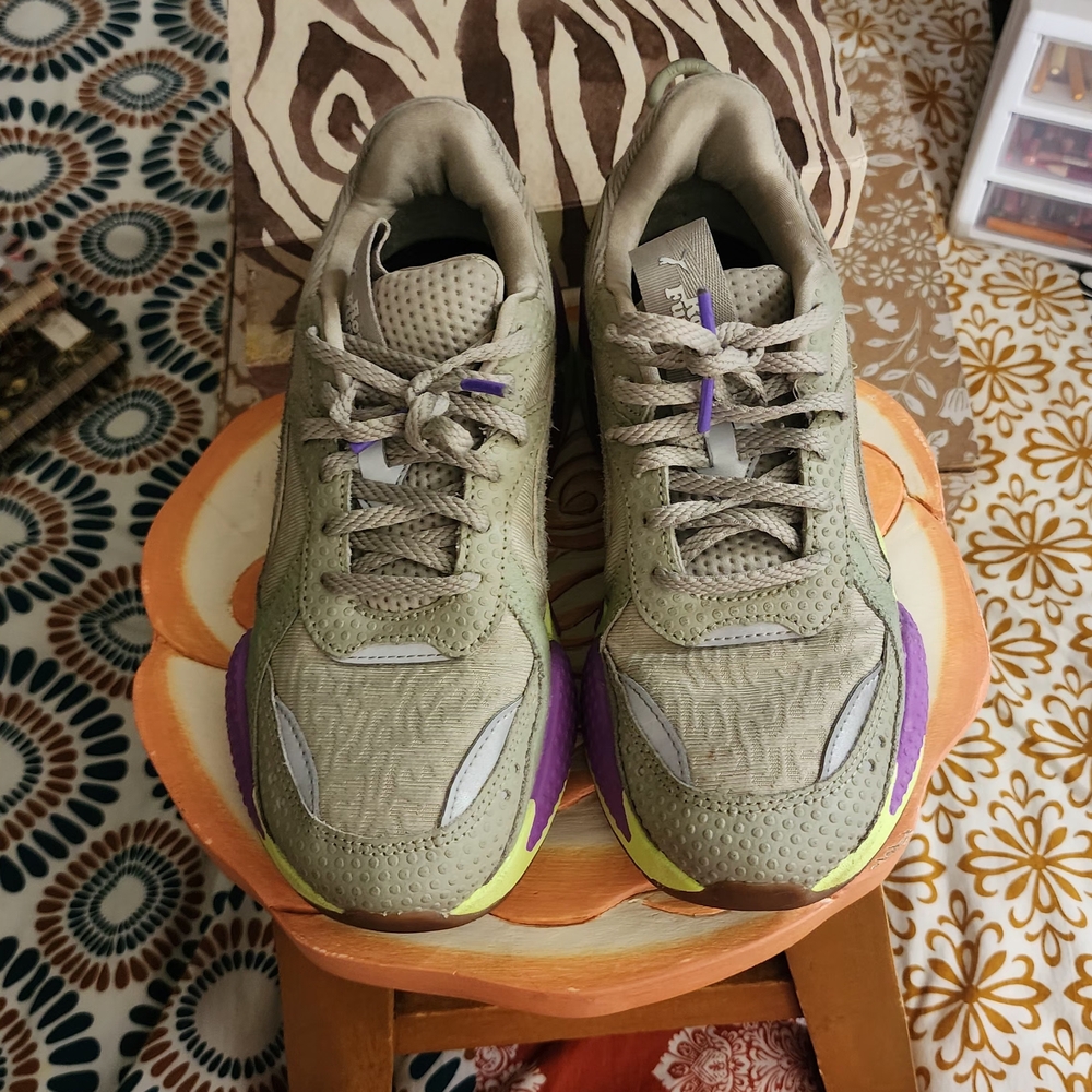 Puma Women's Sneakers in Olive and Purple